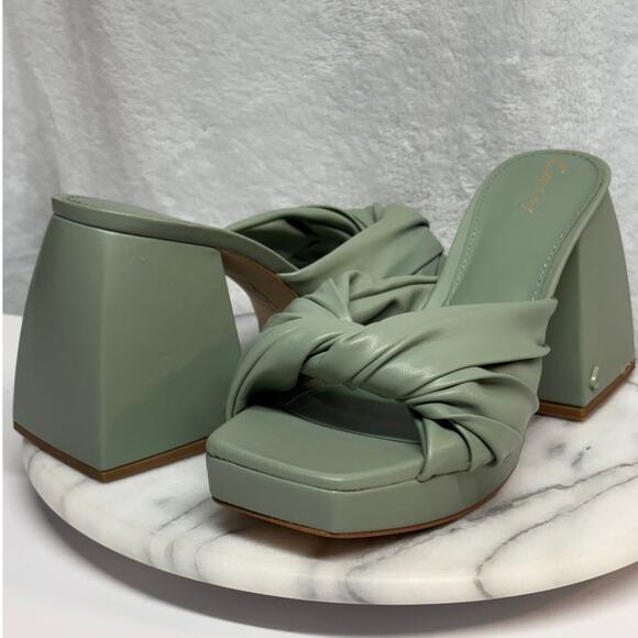 Circus by‎ Sam Edelman Marianna Sandals Block Wedge Seafoam Green Woman's 8.5 - Picture 1 of 15